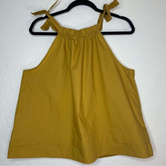 WHO WHAT WEAR MUSTARD YELLOW TIE STRAP TANK TOP SIZE LARGE - Picture 2 of 5